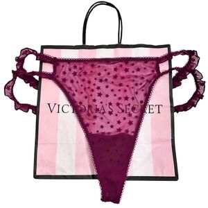 Culotte Hipster Extra Basse PINK By Victoria's Secret Taille M – Rouge Bordeaux, Polyamide-élasthanne, Neuve